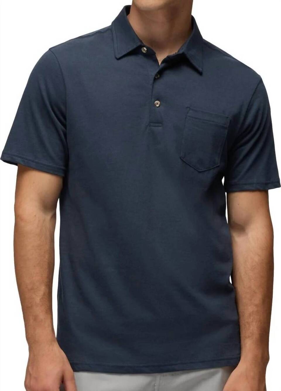 NEW PRANA collared short sleeve polo in nautical